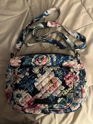 vera bradley blue and pink floral print purse crossbody strap - Image 1 of 4