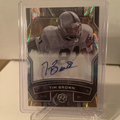 2024 Topps Resurgence Tim Brown Resurgence Auto RS-TIM 19/50 Gold Raiders Salón de la fama Foto 1 de 4