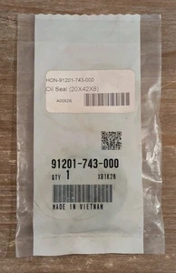Honda OEM Oil Seal (20X42X8) 91201-743-000 New In Package  - Picture 1 of 2