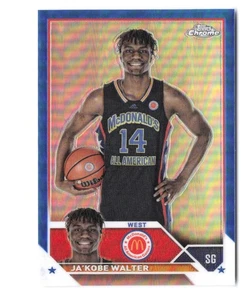 2023 Topps Chrome McDonald's All-American Ja'kobe Walter #72 Blue Refractor /99 - Picture 1 of 2