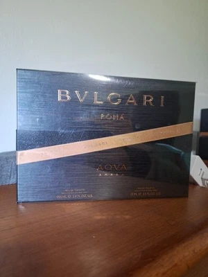 JUEGO DE 2 PIEZAS BVLGARI AQVA AMARA 3,4 oz/100 ml EDT SPRAY PARA HOMBRES NUEVO EN CAJA SIN SELLO Foto 1 de 2