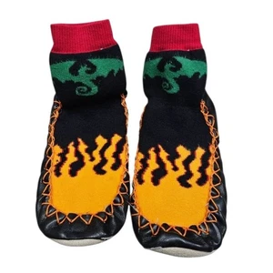 Konfetti Baby Moccasin Sock Slippers Shoes Flames Dragon Slip On EU 30-31 US 12 - Picture 1 of 7