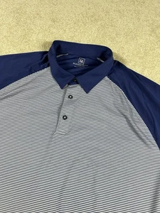Mizzen + Main Shirt Mens 2XL Blue Striped Performance Golf Polo Classic XXL - Picture 1 of 9