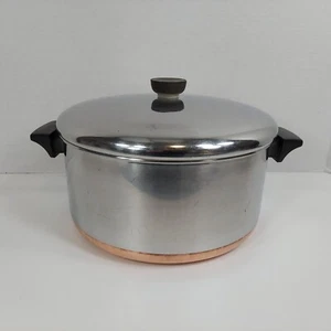 Revere Ware 1801 6qt Stock Pot & Lid Copper Clad Rome NY USA Vintage - Picture 1 of 9