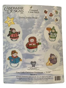 Canamar Designs gezähltes Kreuzstich-Set gemütliche kleine Weihnachtsschmuck Schneemänner - Bild 1 von 13