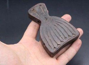Afghan Wooden Evil Eye Ornament, Kuchi Wooden Amulet Tribal Ornament, #O02 - Picture 1 of 7