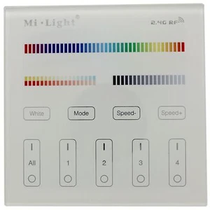 MiLight MiBoxer RGBW CCT LED 4-Zone Wall Touch Panel Controller 230V 6-Pin; RGB+ - Picture 1 of 3