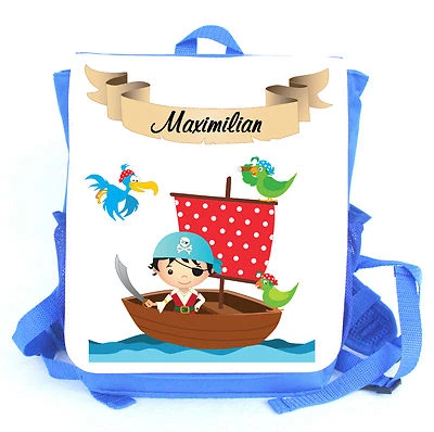 MARKENLOS Rucksack Pirat Schiff mit Name Kindergartentasche Kindergartenrucksack