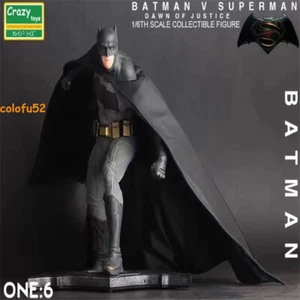 12" CRAZY TOYS Batman Bruce Wayne 1/6 Scale Figure Batman Black Ver. Collectible - Picture 1 of 5