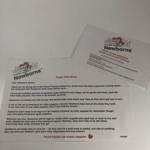 Set Original Pound Puppies Papers 1986 Puppy Care Sheet Tender Loving Care Tonka - Bild 1 von 4
