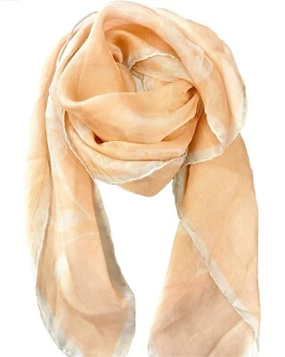 VINTAGE GIORGIO ARMANI Scarf Peach White Floral Print Silk Square Scarves Large - Image 1 of 4