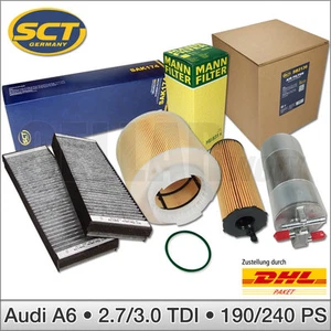 für Audi A6 4F 2.7 & 3.0 TDI 190 PS & 240 PS | 4-tlg. Filterset Inspektionspaket - Bild 1 von 4