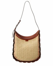 Chloe Darryl Medium Raffia & Leather Hobo Bag Women's Beige Medium