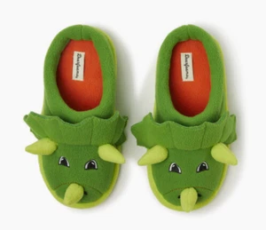 NEU Dearfoams Little Kids Peyton Tier Clog grün und gelb Dinosaurier Slipper - Bild 1 von 9