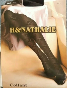 Opaque Fancy Tights "H&NATHALIE" 50D Size 3 FR44/46 UK9.5 USA/D42/44 - Picture 1 of 8