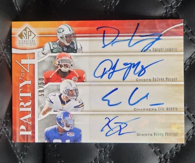 2009 UD SP Signatures Party of 4 ROOKIE Eric Weddle Phillip Gold Auto 50/50 Rc - Image 1 of 2