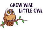 Grow Wise Little Owl Quotes Home Wall Art Decal - Vinyl Living Room Bird Design