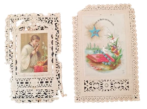 Due santini merlettati immaginette sacre Holy card - Picture 1 of 2
