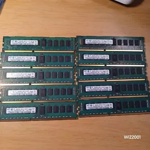 Lot 10x4GB (40GB) 2Rx8 (8) & 1RX4 (2) PC3-10600R ECC SERVER Samsung Memory - Picture 1 of 8