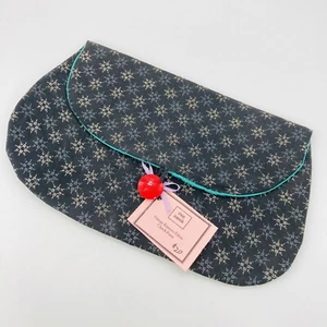 Hand Made Vintage Run Amok Kimono Fabric Clutch Purse Bag Black Green - Picture 1 of 8