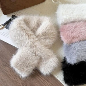 Warm Imitation Fur Rabbit Scarf Thickened Plush Neckerchief Women Girl - Picture 1 of 13