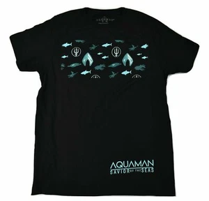 Aquaman Youth Boys Savior Of The Seas Black Tee Shirt New S(6-7), 2XL(18) - Picture 1 of 2