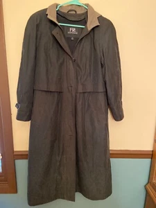 FS Rainwear Trench Coat Womens 10P Charcoal Grey EUC!!!!! - Picture 1 of 8