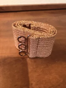 Metallic New Copper Stretchy Interlocking Square Dance Belt SZ S 26X32 098 - Picture 1 of 2