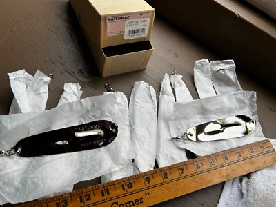 Qty.(9)  Luhr Jensen KATCHMAC Very BRIGHT 24k White GOLD  Salmon Trolling Spoons - Image 1 of 4