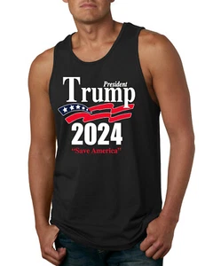 Camiseta sin mangas gráfica Trump 2024 Save America para hombres políticos - Imagen 1 de 9
