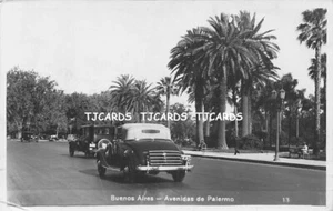 1937 BUENOS AIRES Avenidas de Palermo VINTAGE CARS photo postcard - Picture 1 of 2
