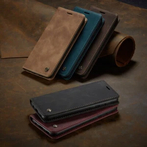 Funda tipo billetera de cuero abatible para Samsung S21 S22 S23 S24 Ultra S20 FE A14 A53 - Imagen 1 de 18