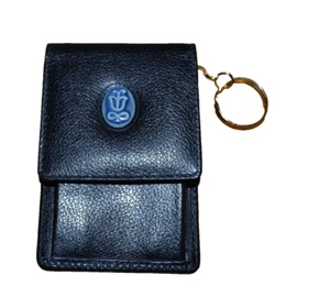 LLADRO Society Llavero Llavero Cuero Negro Monedero Estuche 4" X 2 3/4" - Imagen 1 de 6