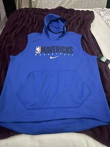 🔥New Nike NBA Dallas Mavericks Player-Issue Dri Fit Sleeveless Hoodie, Size XL - Picture 1 of 7