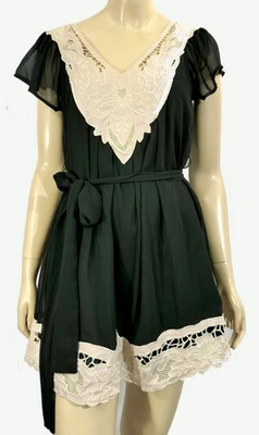 Dulce Chelsea y Violeta Bordado Manga Acampanada Cinturón Tienda Vestido Corto M Foto 1 de 4