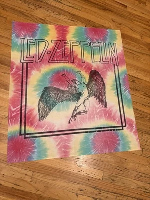 Original 1990 Firmado Tie Dye LED ZEPPELIN Tapiz Colgante de Pared - RARO Foto 1 de 4