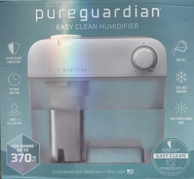 PUREGUARDIAN ULTRASONIC HUMIDIFIER  Auto Shut Off Cool Most 1 gallon  NO FILTER - Image 1 of 4