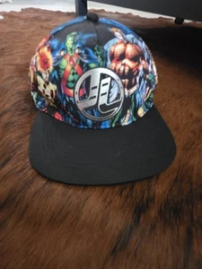 Justice League DC Comics Aqua Man ,friends,Snapback Adjustable Fit Cap Hat Htf - Picture 1 of 11