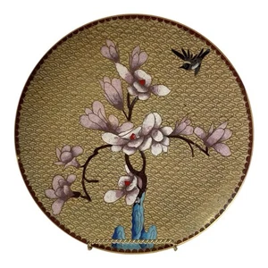 Vintage Chinese Chinese Cloisonné Enamel Charger Tray Dish Plate - Picture 1 of 5