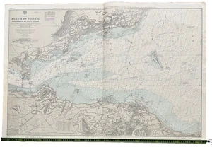1975 Admiralty chart #114b Firth Of Forth-Fisherrow to Port Edgar 104 x 71cm - Picture 1 of 11