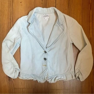 Disney light wash collar jean jacket SIZE M - Picture 1 of 6