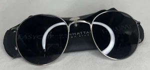 Easyclip Takumi Magnetic Black Lenses Silver Frame BlackEC412 15 Round w/ Case - Picture 1 of 9