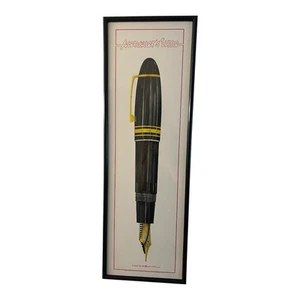 Ansenaurs time Vintage Art Print  Framed Glass Italy pen Fountain 1985 - Picture 1 of 15