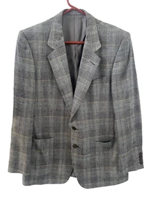 Ermenegildo Zegna Sportmantel grau grün gelb gefleckt Seide Wolle Gr. 40 R - Bild 1 von 9