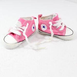 Converse Baby Crib Shoes High Top Sneakers Baby Girl Size 2 Chuck Taylor