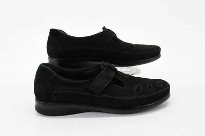Zapato SAS Mujer Roamer Talla 10.5N Negro Cuero Mocasín Plano Usado qp Foto 1 de 4