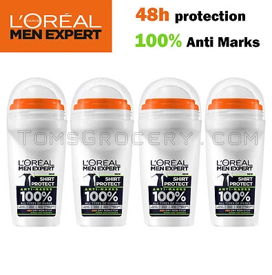 4 L'OREAL MEN EXPERT SHIRT PROTECT XXL Roll On 48h Anti-Marks Deodorant - Image 1 of 4
