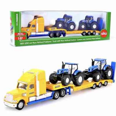 1:87 Siku 1837/1805 Farmer John Deere/New Holland Tractors Trailer Diecast Toys - Image 1 of 4