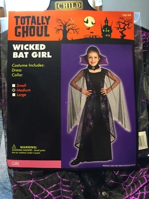 Wicked Bat Vampire Dress Costume By Totally Ghoul Girls Sz Medium New With Tag - Image 1 of 4