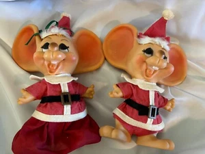 Unique Huron Products Mr & Mrs Santa Christmas Mice Set /coin Banks - Big Ears! - Picture 1 of 5
